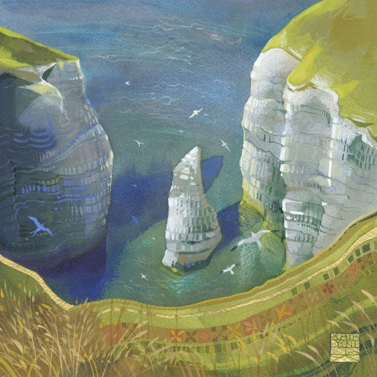 Kate Lycett - Cliff Top Walk 2 - Hand finished print