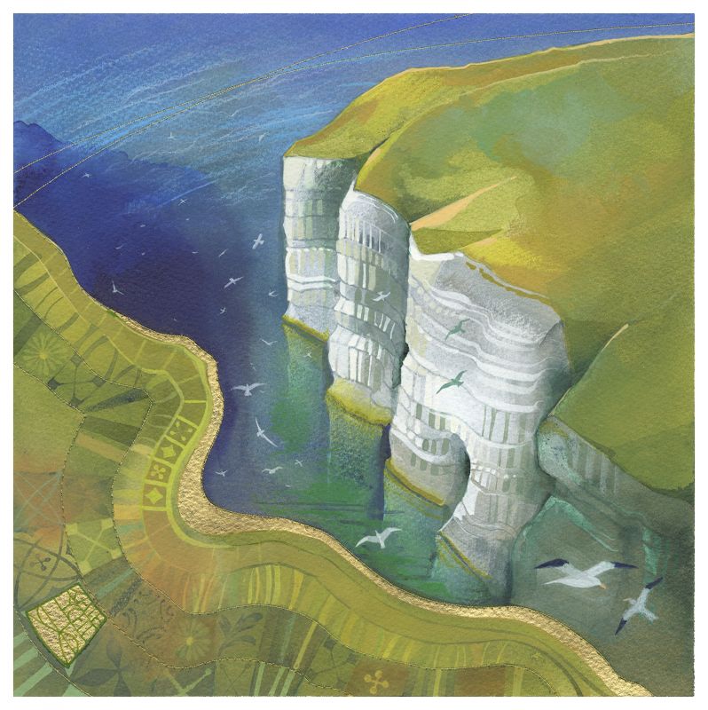 Kate Lycett - Cliff Top Walk 4 - Hand finished print