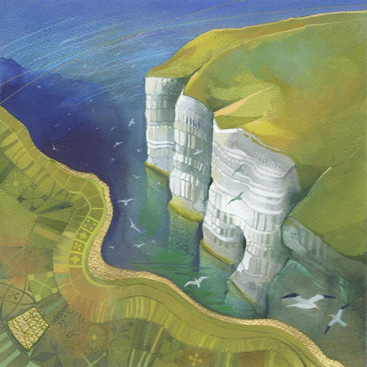 Kate Lycett - Cliff Top Walk 4 - Hand finished print