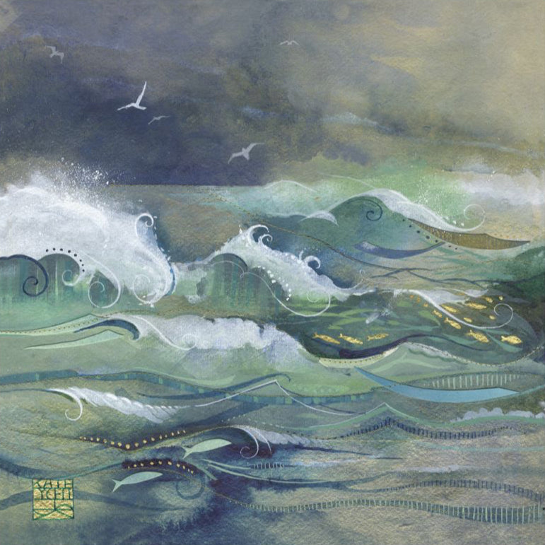 Kate Lycett - Crashing Waves - Hand finished print