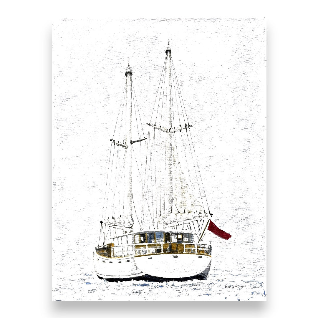 Filey Art Society - Don Driscoll - Two Mast Sailing Yacht