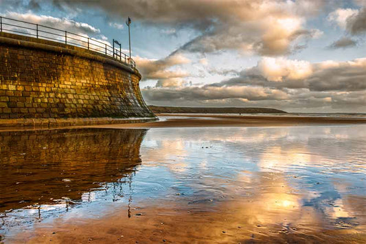 Andrew Smith - Filey Bay Sea Wall - Photographic Print