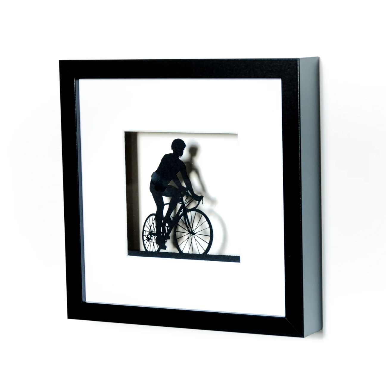 For Me And For You - Male Road Cyclist - Layered Papercut Scene