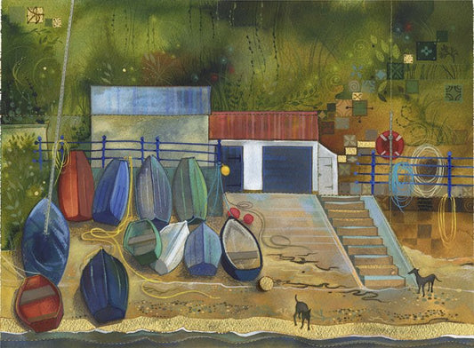 Kate Lycett - No Dogs On The Beach - Hand finished print