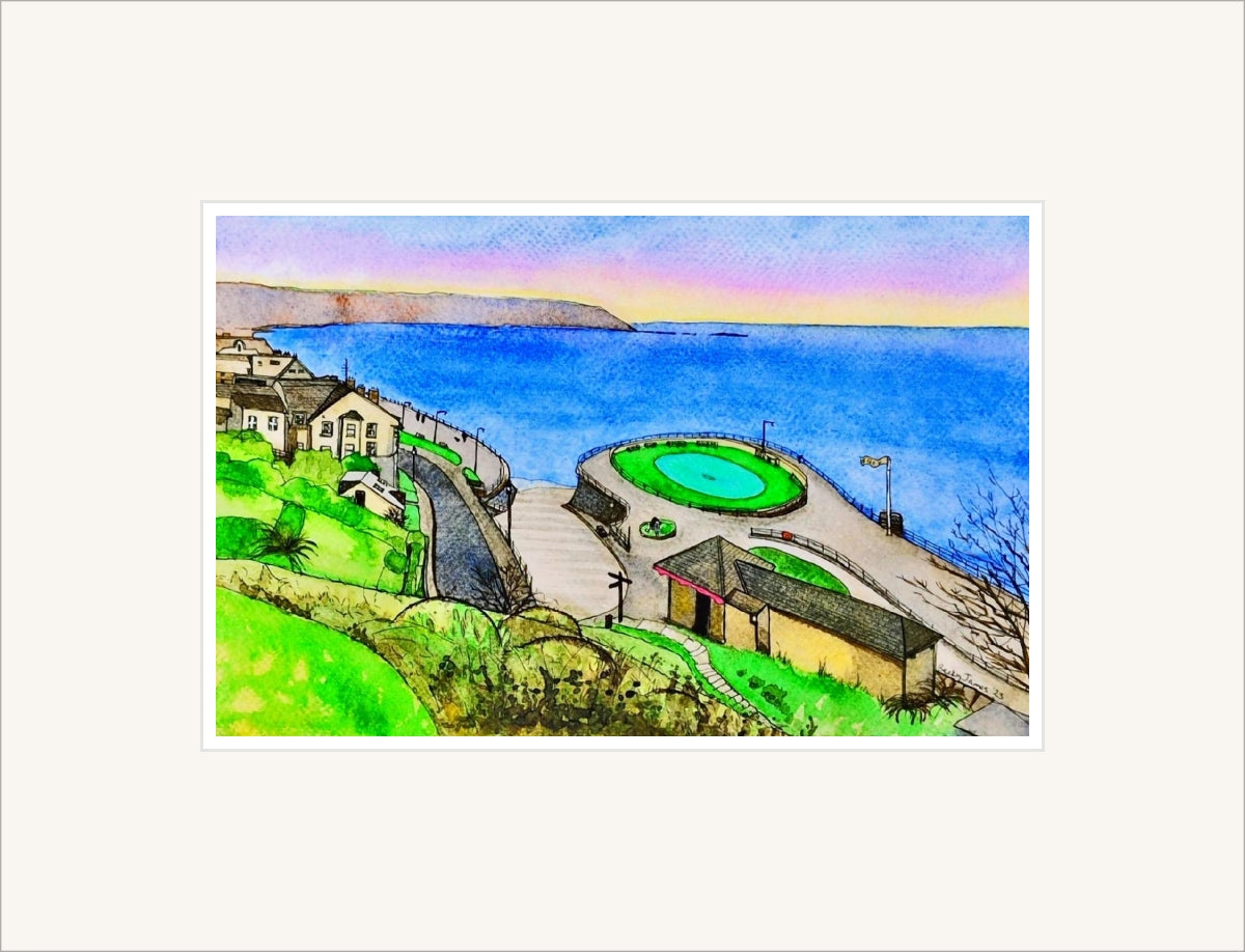 Becky James - The Boating Pool - Mounted Print