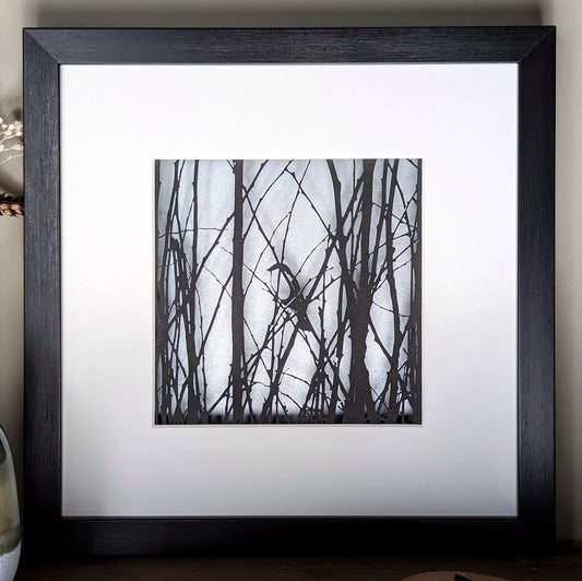 For Me And For You - Sparrow Hiding - Layered Papercut Scene