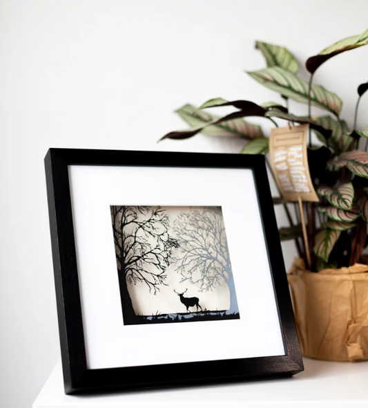 For Me And For You - Stag In The Forest - Layered Papercut Scene