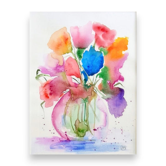 Sofia Roe - Sweet Peas in Vase - Limited Edition Print