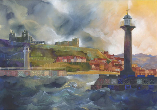 Kate Lycett - Whitby Breakwaters - Hand finished print