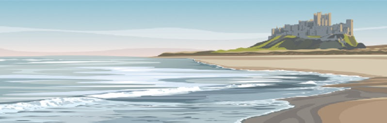 Ian Mitchell - Morning Light at Bamburgh Castle - Panoramic