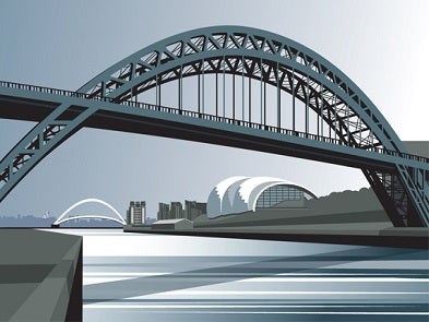 Ian Mitchell - River Tyne towards Byker - Landscape
