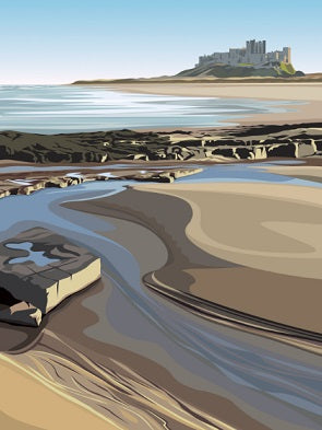 Ian Mitchell - Bamburgh Castle from the Beach - Portrait