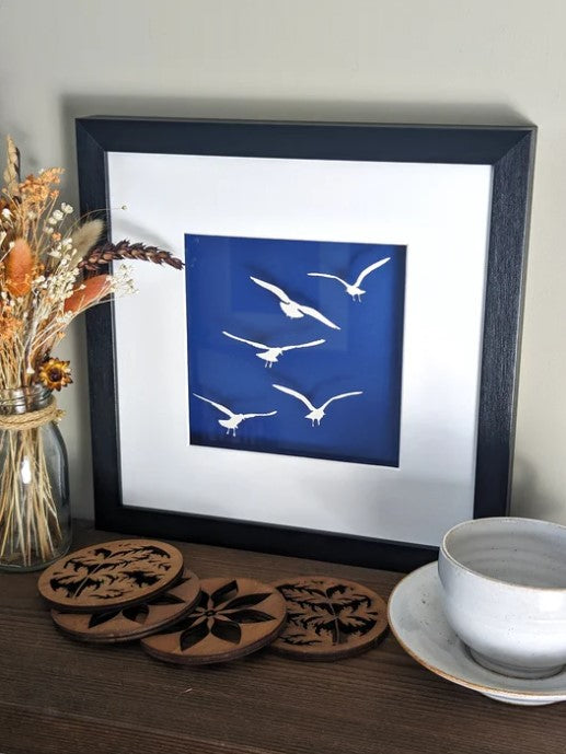 For Me And For You - Seagulls - Layered Papercut Scene