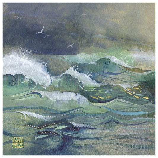 Kate Lycett - Crashing Waves - Hand finished print