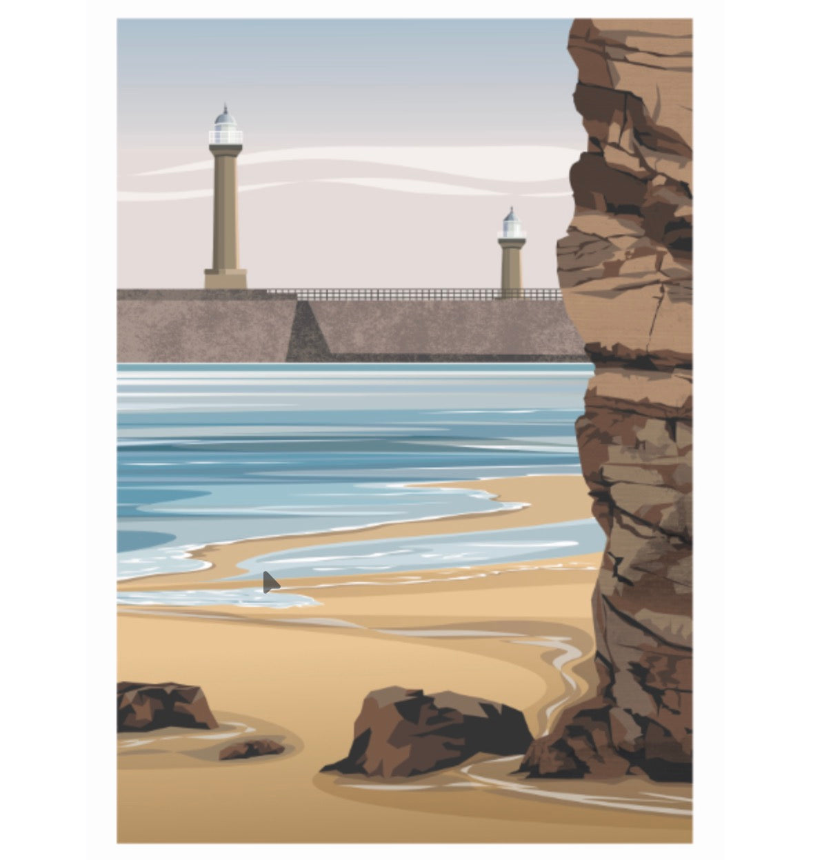 Ian Mitchell - Whitby Beach & Piers - Portrait