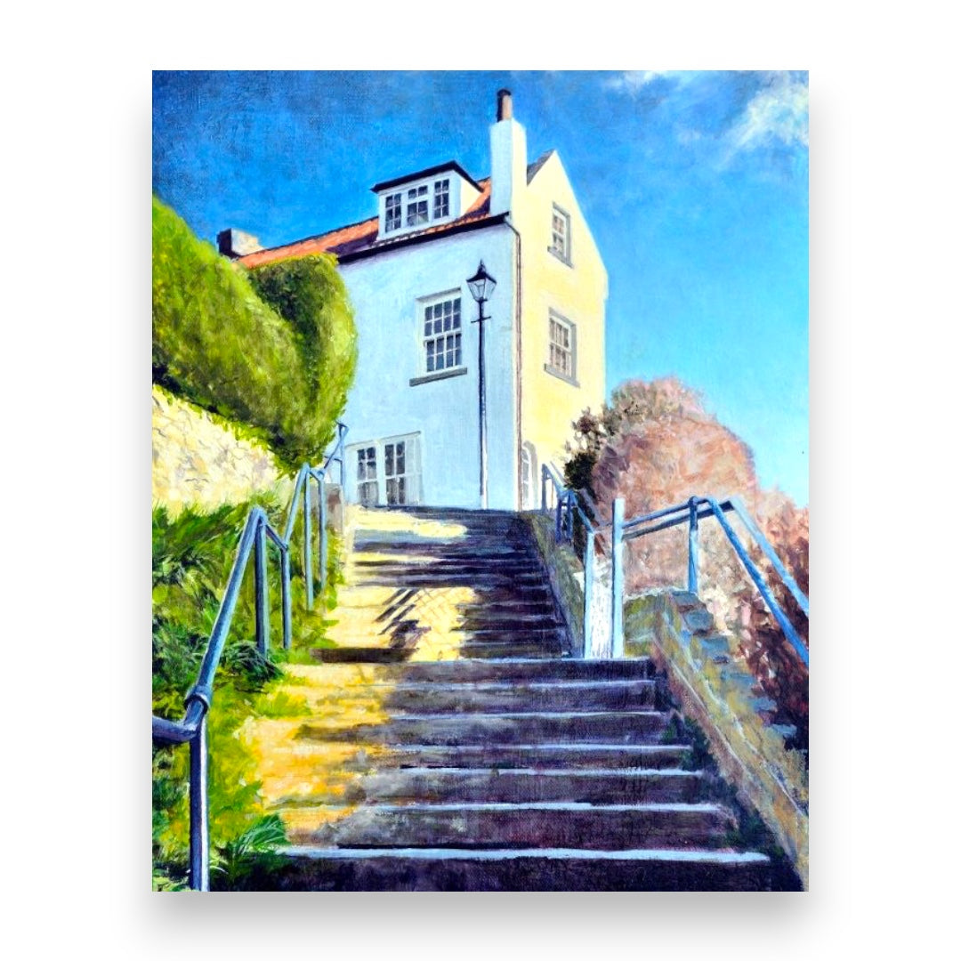 Jon Paul Wilson - Filey Steps to Queen Street- Limited Edition Print