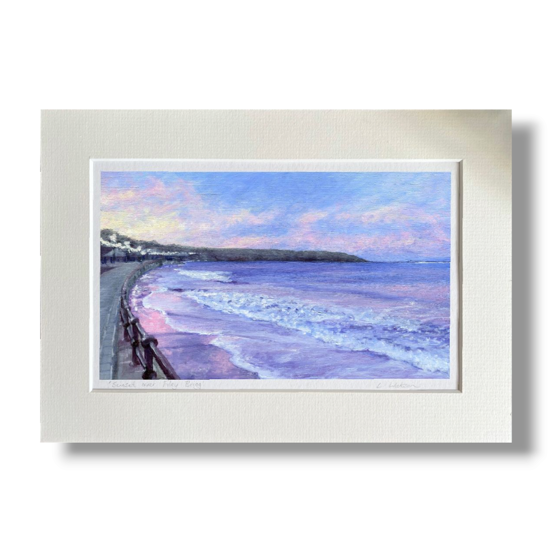 Laura Watson - Sunset Over Filey Brigg - Mounted print