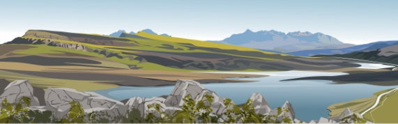 Ian Mitchell - Towards the Cuillins from the Storr - Panoramic