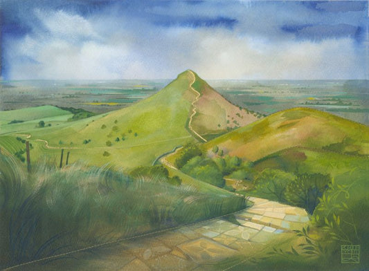 Kate Lycett - Roseberry Topping - Hand finished print