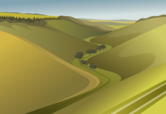 Ian Mitchell - Horse Dale Nr Huggate - Landscape