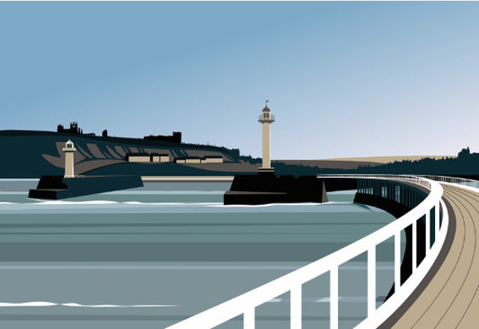 Ian Mitchell - Whitby Abbey & Piers - Landscape