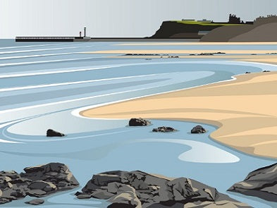 Ian Mitchell - Whitby Piers - Landscape