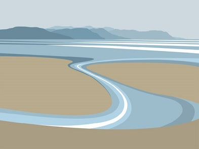 Ian Mitchell - Towards the Mainland across the Conwy Estuary - Landscape