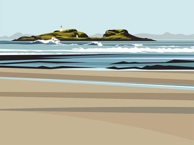 Ian Mitchell - Fidra from Yellowcraig Beach - Landscape